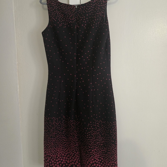 Chic Black and Pink Polka Dot Midi Dress Size 6 Brand JM studio By John  Meyer - Picture 2 of 5